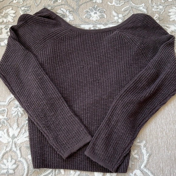 Aerie Brown Cross back Knit Sweater - Picture 2 of 3